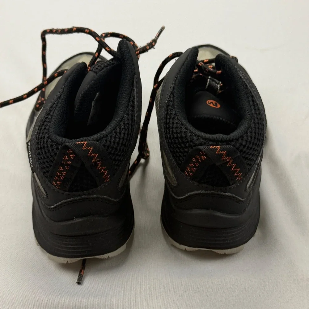Merrell Moab Speed Low Waterproof Kids Size 13.5M Black Orange Hiking Shoes